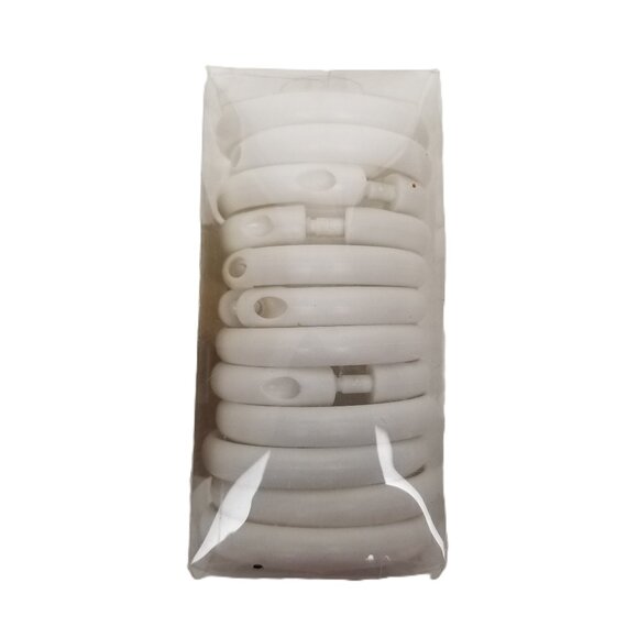 Home Collection Shower Curtain Rings 12 Pack White Plastic Bathroom Hardware - Picture 4 of 4